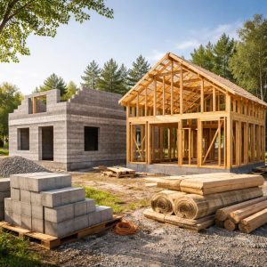 керамзитобетонные блоки или каркасник