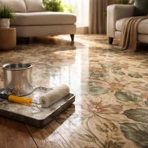 обои на пол под лак