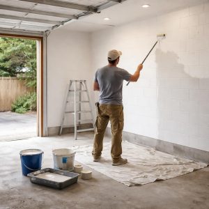 покраска гаража внутри