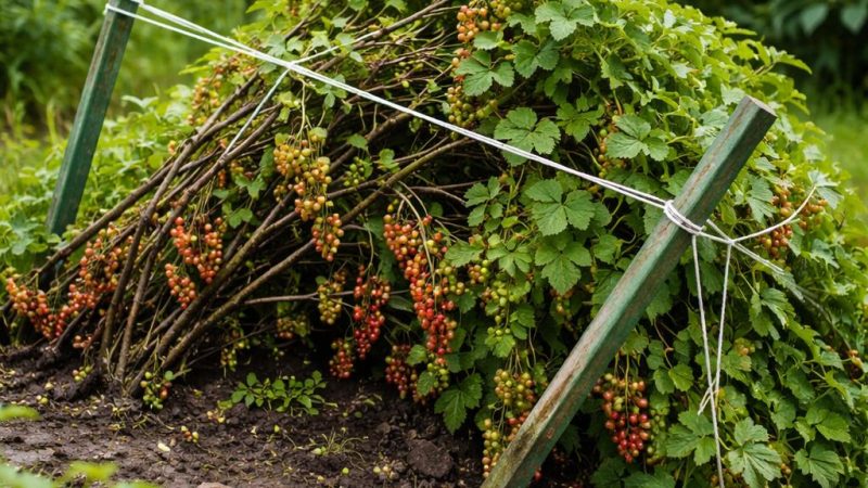 Когда самодельные держатели перестают удерживать кусты смородины и что определяет их работоспособность