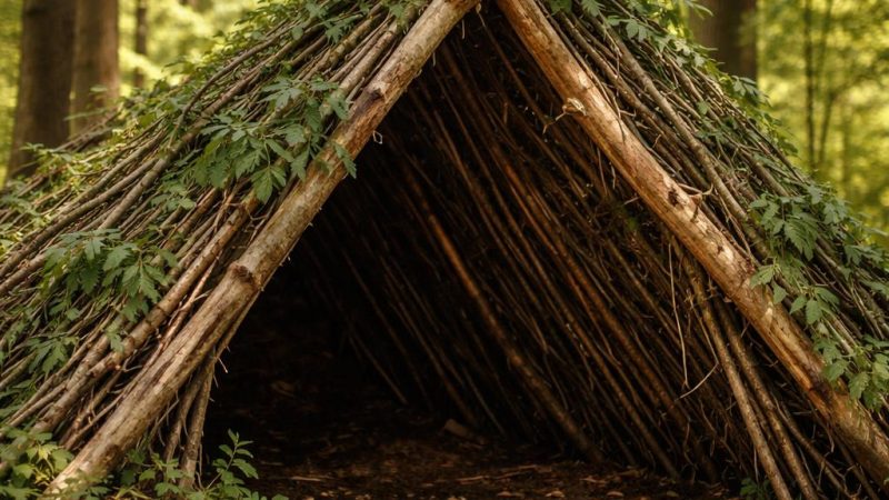 Устройство шалаша: принципы конструкции и логика временного укрытия