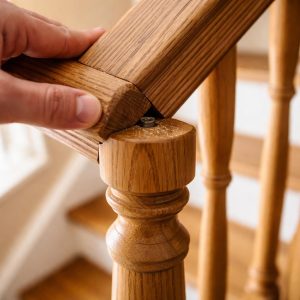 крепление перил к балясинам из дерева