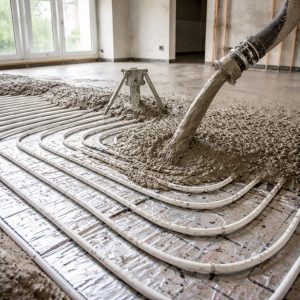 стяжка с трубами отопления по полу