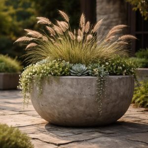 вазон для цветов из цемента